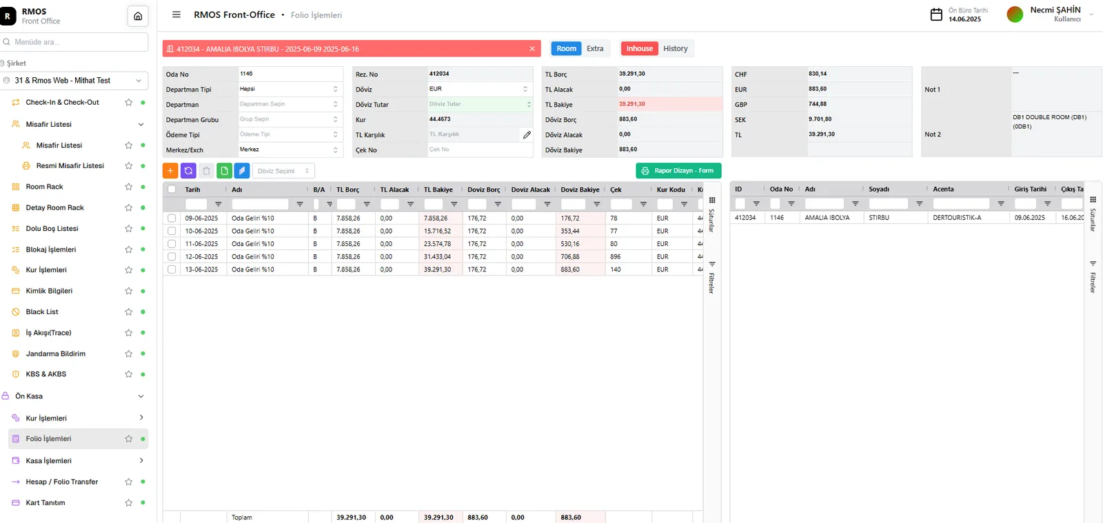 Folio and Invoice Operations
