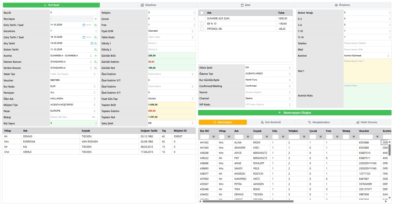 b)-REZERVASYON İŞLEMLERİ REZERVASYON